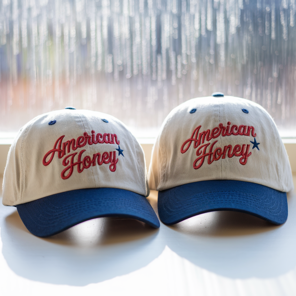 American Honey Embroidered Hat, Memorial Girly Embroidered Hat, Embroidered Baseball Cap, 4th Of July Cap