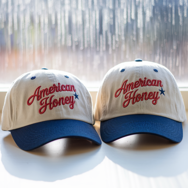American Honey Embroidered Hat, Memorial Girly Embroidered Hat, Embroidered Baseball Cap, 4th Of July Cap